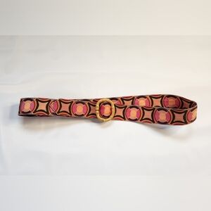 Talbots Bamboo O-Ring Ribbon Polyester Belt Size Small